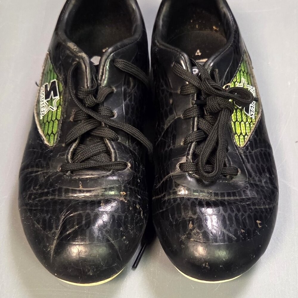 Size 4 - Starter - Soccer Shoes - black with green	VGUC